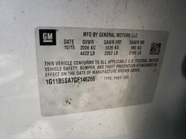 1G11B5SA7GF146266 - 2016 CHEVROLET MALIBU LIM LS SILVER photo 12