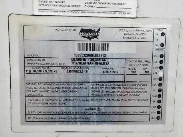 1JJV532B0GL883802 - 2016 WABASH UNKNOWN WHITE photo 10