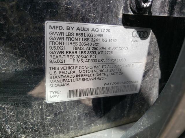 WA1VXAF78MD024986 - 2021 AUDI Q7 PRESTIGE BLACK photo 13
