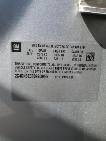 2G4GN5EC8B9209992 - 2011 BUICK REGAL CXL SILVER photo 12