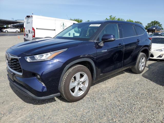 5TDBBRCHXLS500631 - 2020 TOYOTA HIGHLANDER HYBRID LE BLUE photo 1