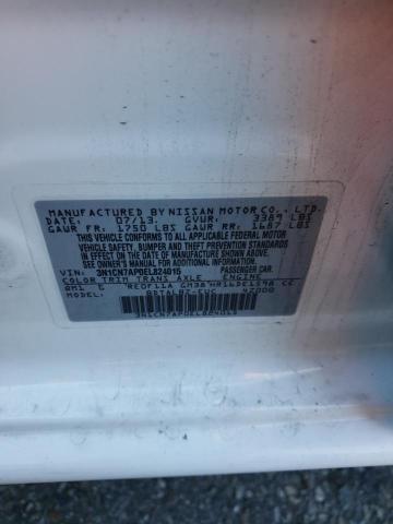 3N1CN7AP0EL824015 - 2014 NISSAN VERSA S WHITE photo 12