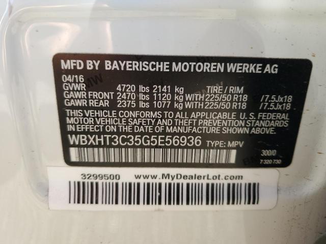 WBXHT3C35G5E56936 - 2016 BMW X1 XDRIVE28I WHITE photo 12