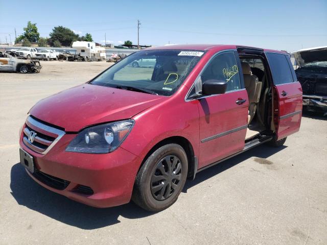 5FNRL38255B077042 - 2005 HONDA ODYSSEY LX RED photo 2