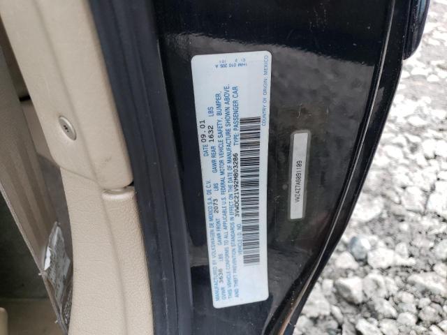 3VWDC21V92M803286 - 2002 VOLKSWAGEN CABRIO GLX 黑色 照片 12