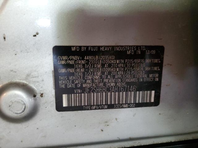 JF2SH6BC3AH767146 - 2010 SUBARU FORESTER XS Gümüş foto 12