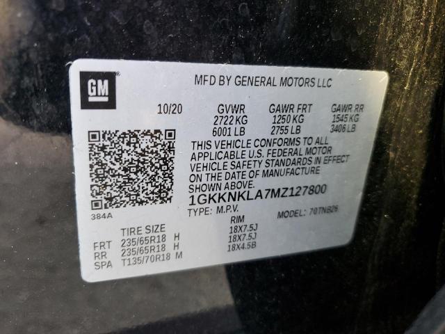 1GKKNKLA7MZ127800 - 2021 GMC ACADIA SLE BLACK photo 13