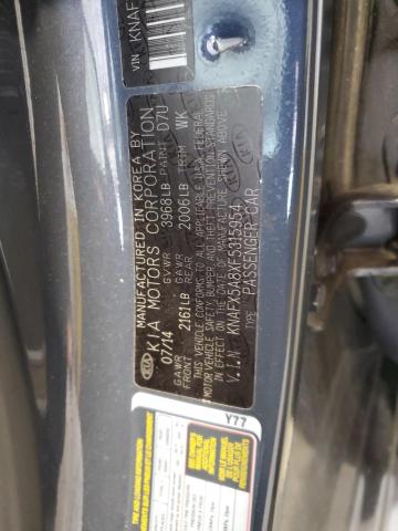 KNAFX5A8XF5315954 - 2015 KIA FORTE EX BLUE photo 12