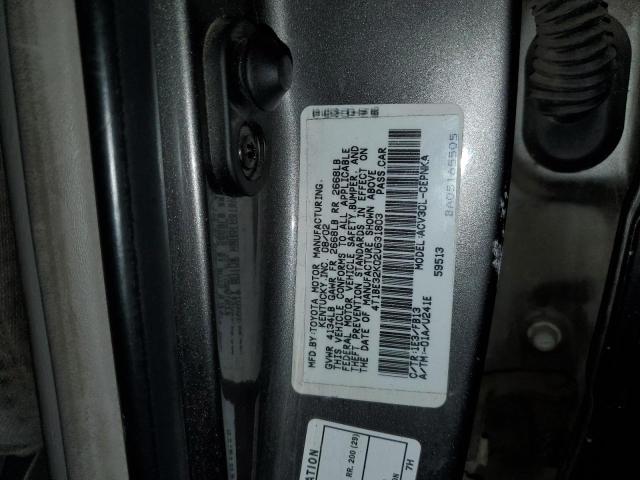 4T1BE32K02U631803 - 2002 TOYOTA CAMRY LE SILVER photo 12