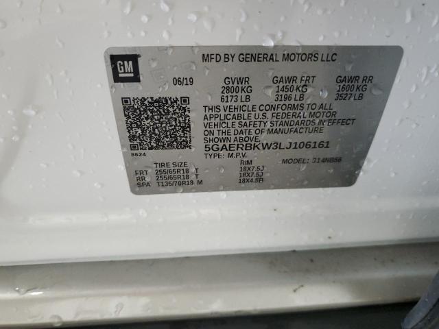 5GAERBKW3LJ106161 - 2020 BUICK ENCLAVE ESSENCE თეთრი ფოტო 13