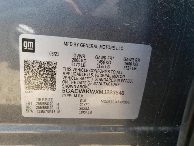 5GAEVAKWXMJ223646 - 2021 BUICK ENCLAVE ESSENCE 银色 照片 10