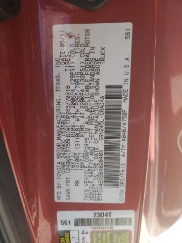 5TFUU4EN5BX020403 - 2011 TOYOTA TACOMA ACCESS CAB წითელი ფოტო 12