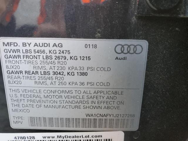 WA1CNAFY1J2127258 - 2018 AUDI Q5 PRESTIGE 黑色 照片 13