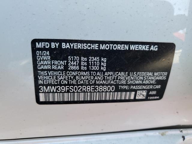3MW39FS02R8E38800 - 2024 BMW 330XE Biały zdjęcie 12