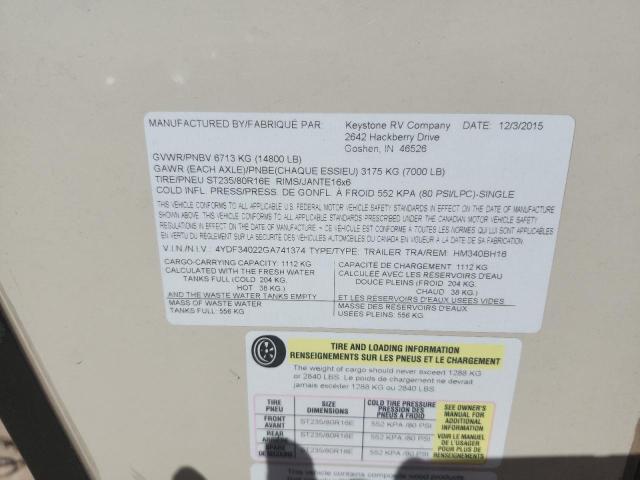 4YDF34022GA741374 - 2016 KEYSTONE MONTANA 双色 照片 10