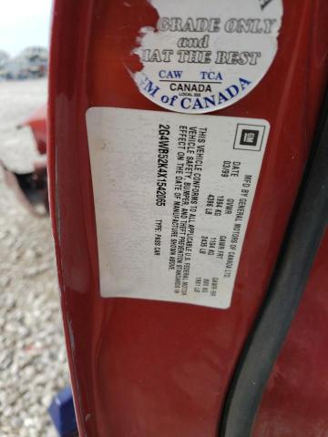 2G4WB52K4X1542065 - 1999 BUICK REGAL LS 勃艮第红 照片 12