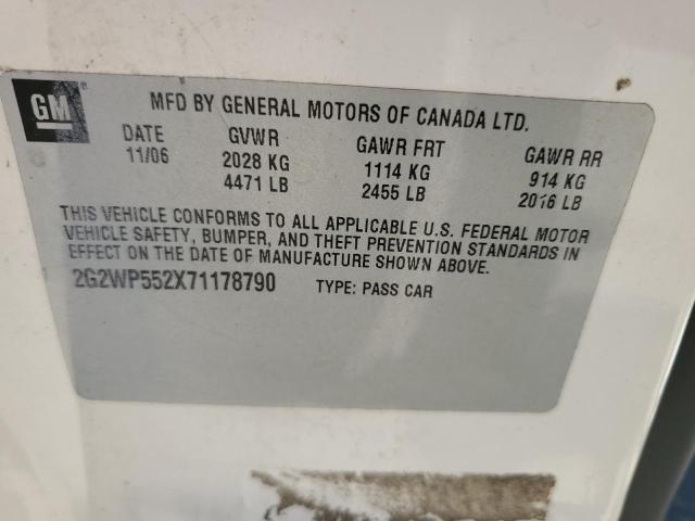 2G2WP552X71178790 - 2007 PONTIAC GRAND PRIX 白色 照片 12