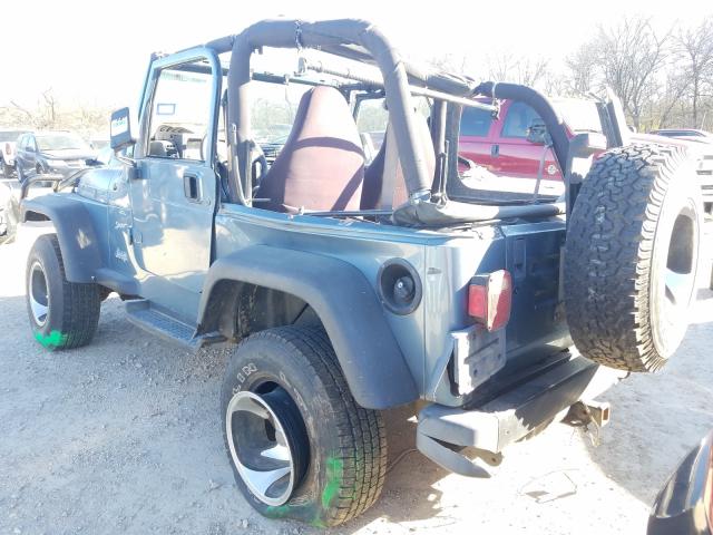 1J4FY19S0XP434864 - 1999 JEEP WRANG SPRT SPORT BLUE photo 3