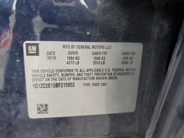 1G1ZC5E10BF215853 - 2011 CHEVROLET MALIBU 1LT BLUE photo 12