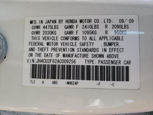 JH4CU2F62AC009256 - 2010 ACURA TSX WHITE photo 12