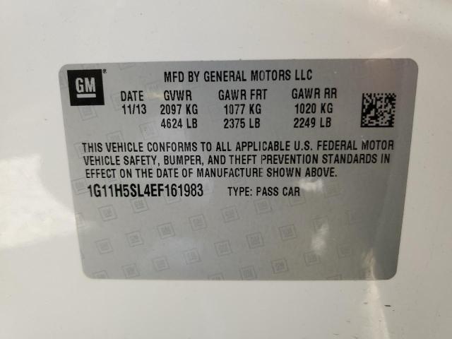 1G11H5SL4EF161983 - 2014 CHEVROLET MALIBU LTZ თეთრი ფოტო 13