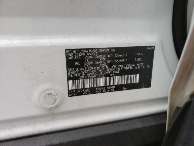 JTMR6RFV6MD011712 - 2021 TOYOTA RAV4 XLE WHITE photo 12