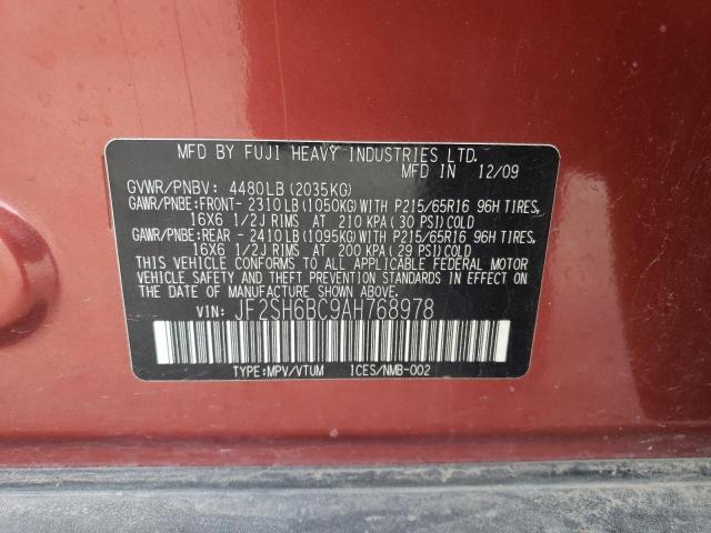 JF2SH6BC9AH768978 - 2010 SUBARU FORESTER XS Narıncı foto 12