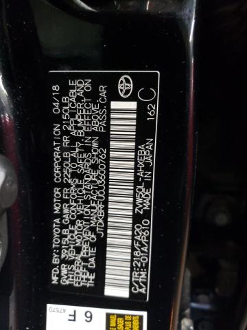 JTDKBRFU0J3600762 - 2018 TOYOTA PRIUS შავი ფოტო 12