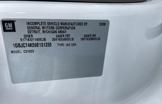 1GBJC74K59E131235 - 2009 CHEVROLET SILVERADO C3500 WHITE photo 10