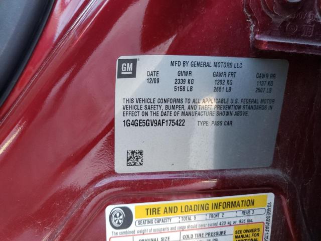 1G4GE5GV9AF175422 - 2010 BUICK LACROSSE CXS MAROON photo 12