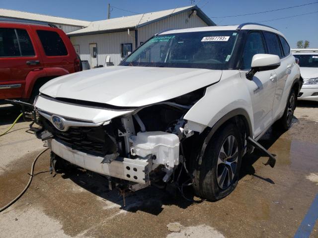 5TDHBRCH2MS532324 - 2021 TOYOTA HIGHLANDER HYBRID XLE WHITE photo 1