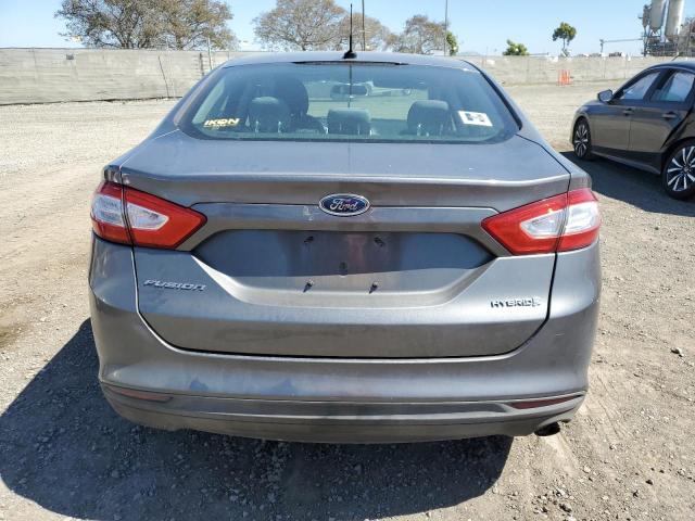 3FA6P0UUXER275942 - 2014 FORD FUSION S HYBRID GRAY photo 6