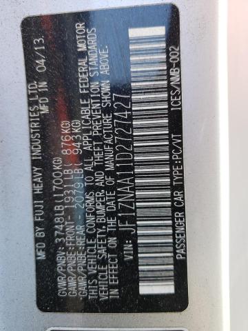 JF1ZNAA11D2727427 - 2013 TOYOTA SCION FR-S 银色 照片 12