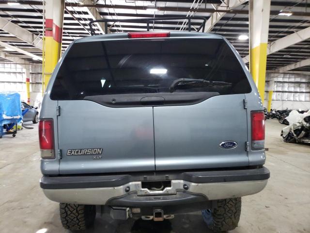 1FMSU41F21EB17781 - 2001 FORD EXCURSION XLT BLUE photo 6