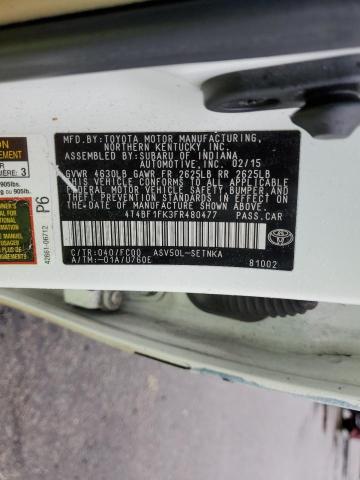 4T4BF1FK3FR480477 - 2015 TOYOTA CAMRY LE თეთრი ფოტო 12