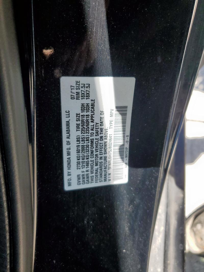 5FNRL6H75JB024641 - 2018 HONDA ODYSSEY EXL Noir photo 14