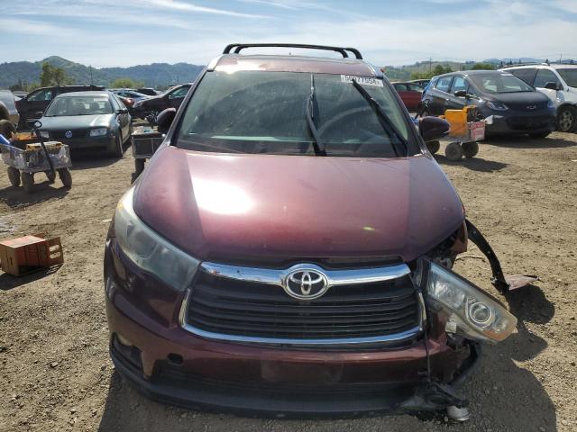5TDJKRFH1FS093195 - 2015 TOYOTA HIGHLANDER XLE BURGUNDY photo 5