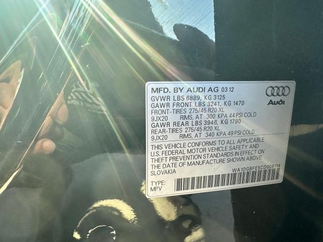 WA1DGBFE5CD008114 - 2012 AUDI Q7 PRESTIGE შავი ფოტო 10