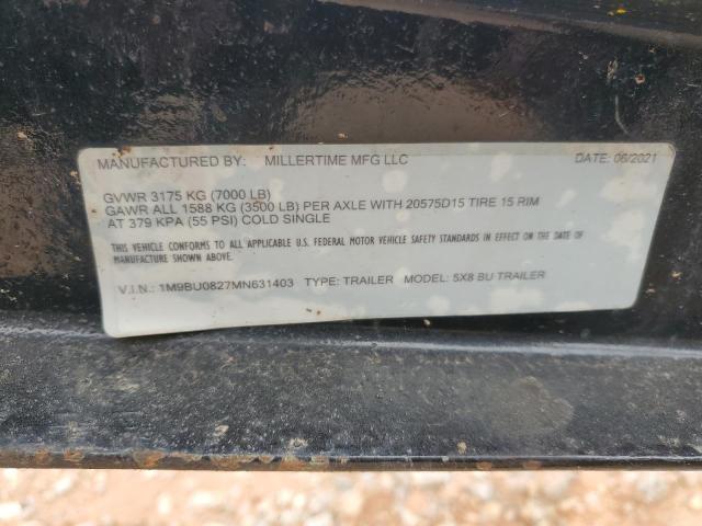 1M9BU0827MN631403 - 2021 UTILITY TRAILER Schwarz Foto 10