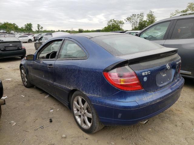 WDBRN40JX3A394810 - 2003 MERCEDES-BENZ C 230K SPORT COUPE BLUE photo 2