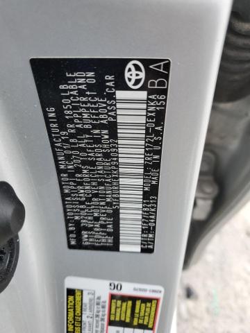 5YFBURHEXKP940932 - 2019 TOYOTA COROLLA L Gümüş foto 13