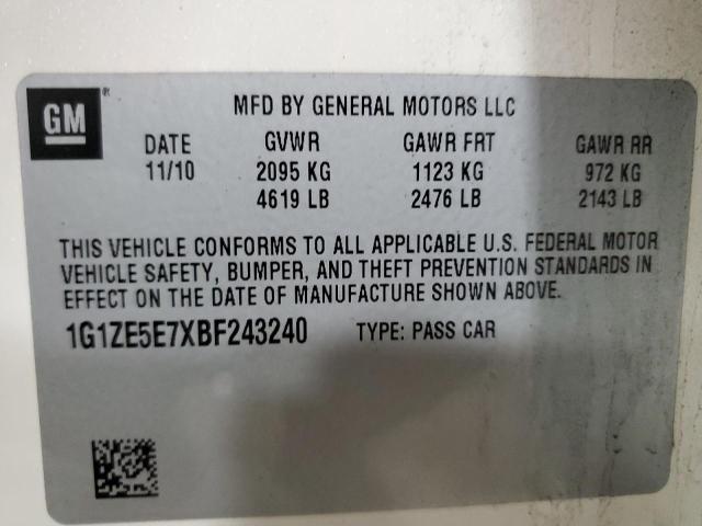 1G1ZE5E7XBF243240 - 2011 CHEVROLET MALIBU LTZ თეთრი ფოტო 12