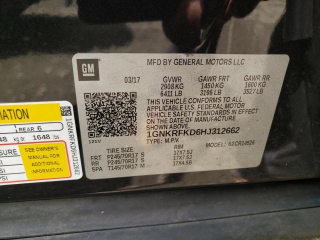 1GNKRFKD6HJ312662 - 2017 CHEVROLET TRAVERSE LS GRAY photo 13