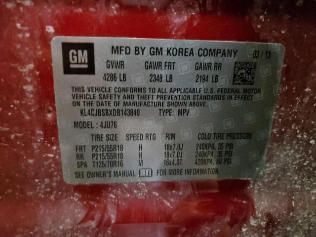 KL4CJBSBXDB143840 - 2013 BUICK ENCORE CONVENIENCE 栗色 照片 13