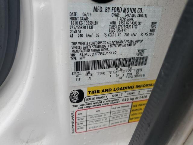 5LMJJ2JT7FEJ15110 - 2015 LINCOLN NAVIGATOR 白色 照片 13