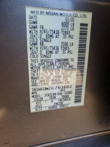 5N1AR18W25C763602 - 2005 NISSAN PATHFINDER LE 灰色 照片 12