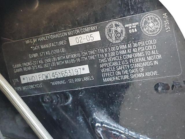 1HD1FCW145Y653197 - 2005 HARLEY-DAVIDSON FLHTCUI 黑色 照片 9