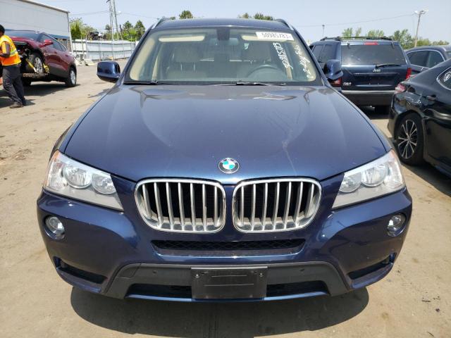 5UXWX9C57D0A24529 - 2013 BMW X3 XDRIVE28I BLUE photo 5