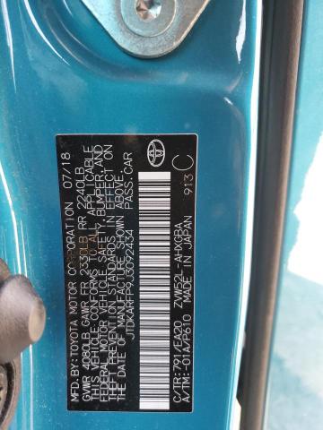 JTDKARFP9J3092434 - 2018 TOYOTA PRIUS PRIM 蓝色 照片 13