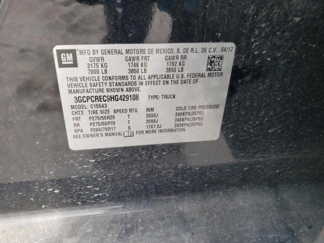 3GCPCREC9HG429108 - 2017 CHEVROLET SILVERADO C1500 LT 黑色 照片 12